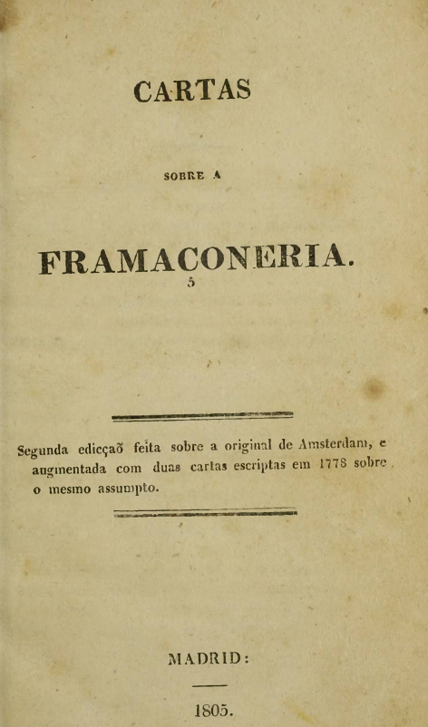 CARTAS SOBRE A FRANCOMAÇONARIA